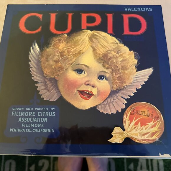 Authentic Citrus Farm Crate Label Cupid Sunkist - Picture 1 of 2